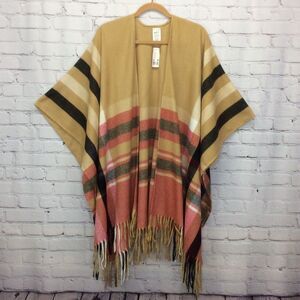Woolrich Justine Blanket Wrap Shawl Boho Western Ultra Soft & Cozy Fringe Hem OS